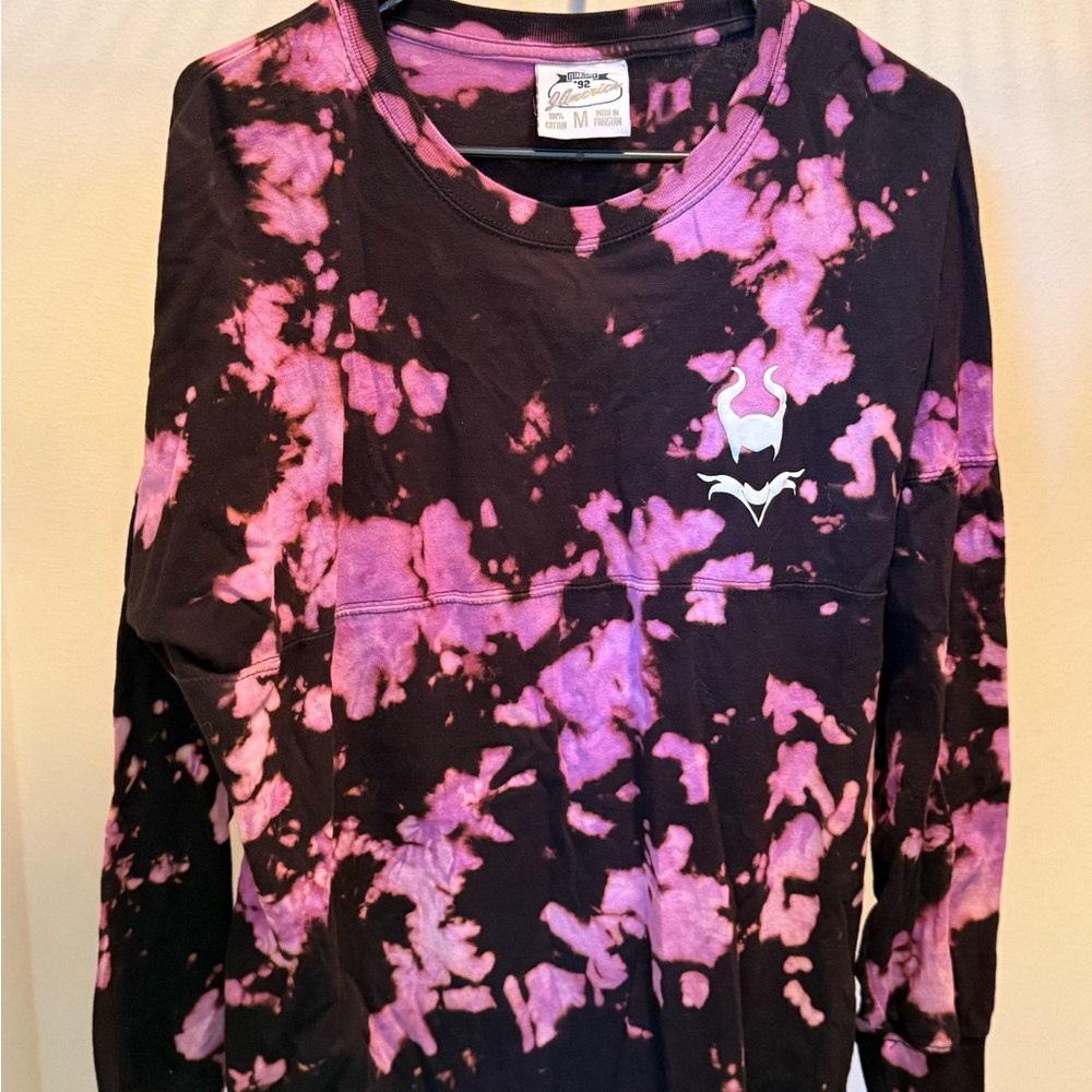 Disney’s Maleficent - Pink and Black Tie-Dye Long Sleeve Shirt - Size Medium